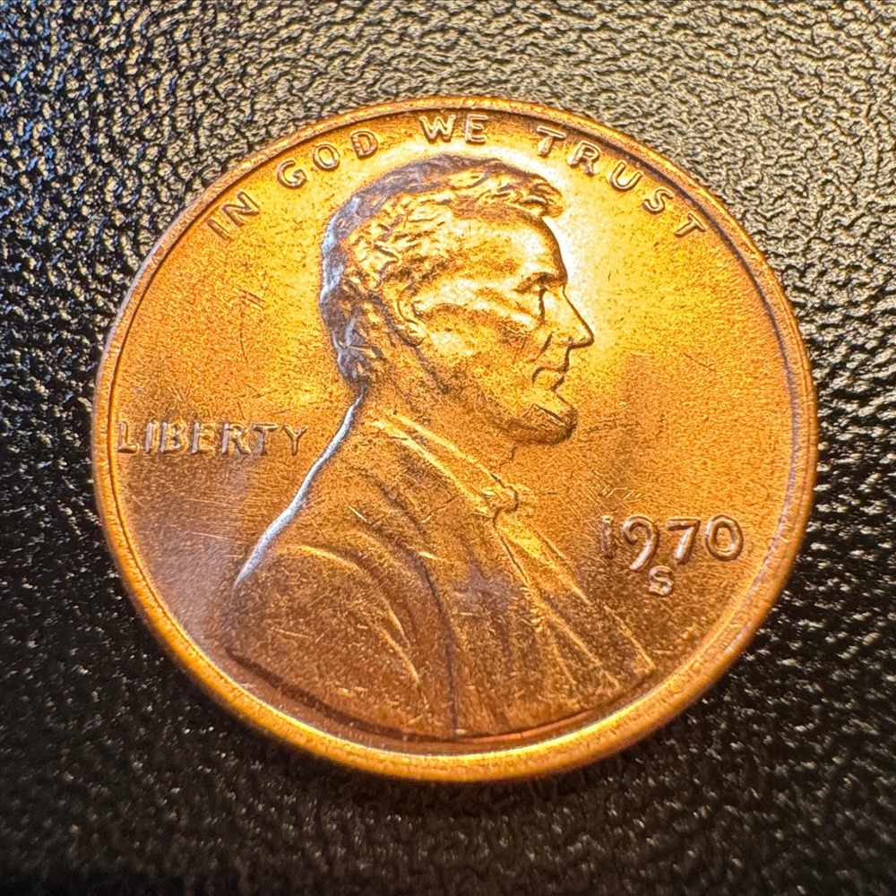 1970 S Lincoln Memorial BU Penny One Cent US Mint San Francisco Copper Coin